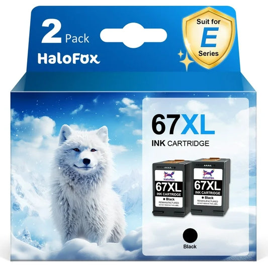 67XL Ink Cartridge Black for HP Ink 67 for Hp(2 Pack)