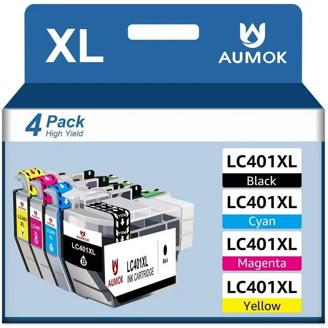 LC401XL LC401 XL Ink Cartridge LC401XL Ink  rother MFC-J1010DW MFC-J1012DW MFC-J1170DW Printer (BCMY) 4 Pack