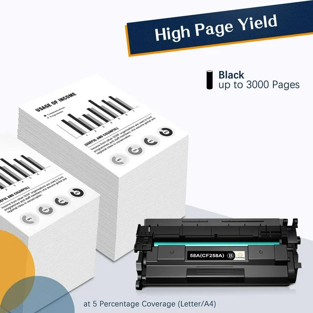 ColorKing CF258A 58A Toner for HP LaserJet  Pro M404 M404dn MFP M428 M428fdw No Chip (Black, 1-Pack)