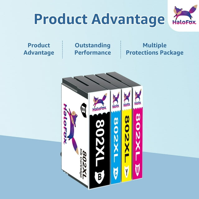 802XL Ink Cartridge for Epson ink 802 XL 802XL to use with Workforce Pro WF-4730 WF-4720 WF-4734 Printer (XLBlack Cyan Magenta Yellow, 4-Pack)