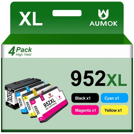 High Yield 952XL Ink 952 XL Printer Ink 952XL  7720 8200 8736 8734 (1 Black 1 Cyan 1 Magenta 1 Yellow, 4 Pack)