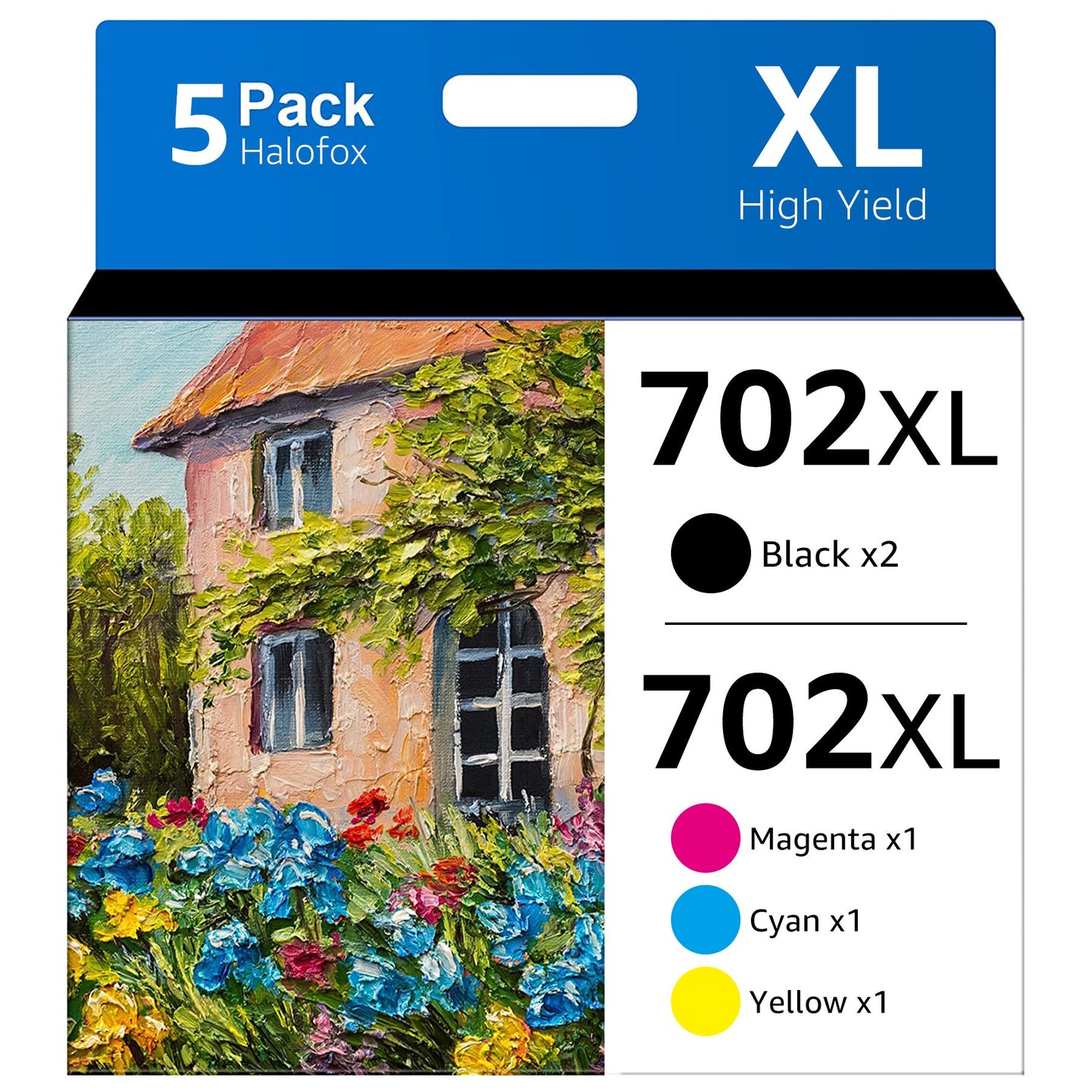 702XL T702XL 702 XL Ink Cartridge Replacement for Epson(2 Black, 1 Cyan, 1 Magenta, 1 Yellow)