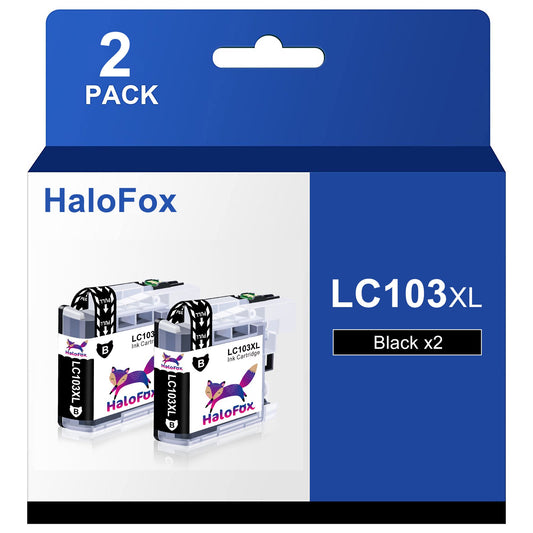 LC103XL LC103 XL Black Ink Cartridge Replacement for Brother (2 Pack)