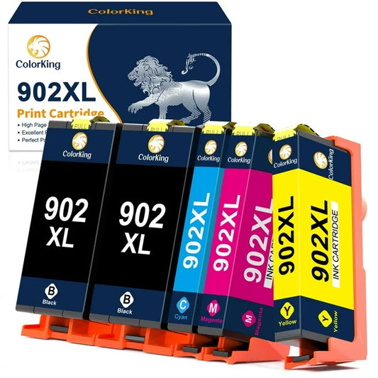 ColorKing 902XL Printer Ink Replacement for HP  Officejet Pro 6978 6968 6970 6958 6962 6975 6960 6954 (2 Black Cyan Magenta Yellow 5 Pack)