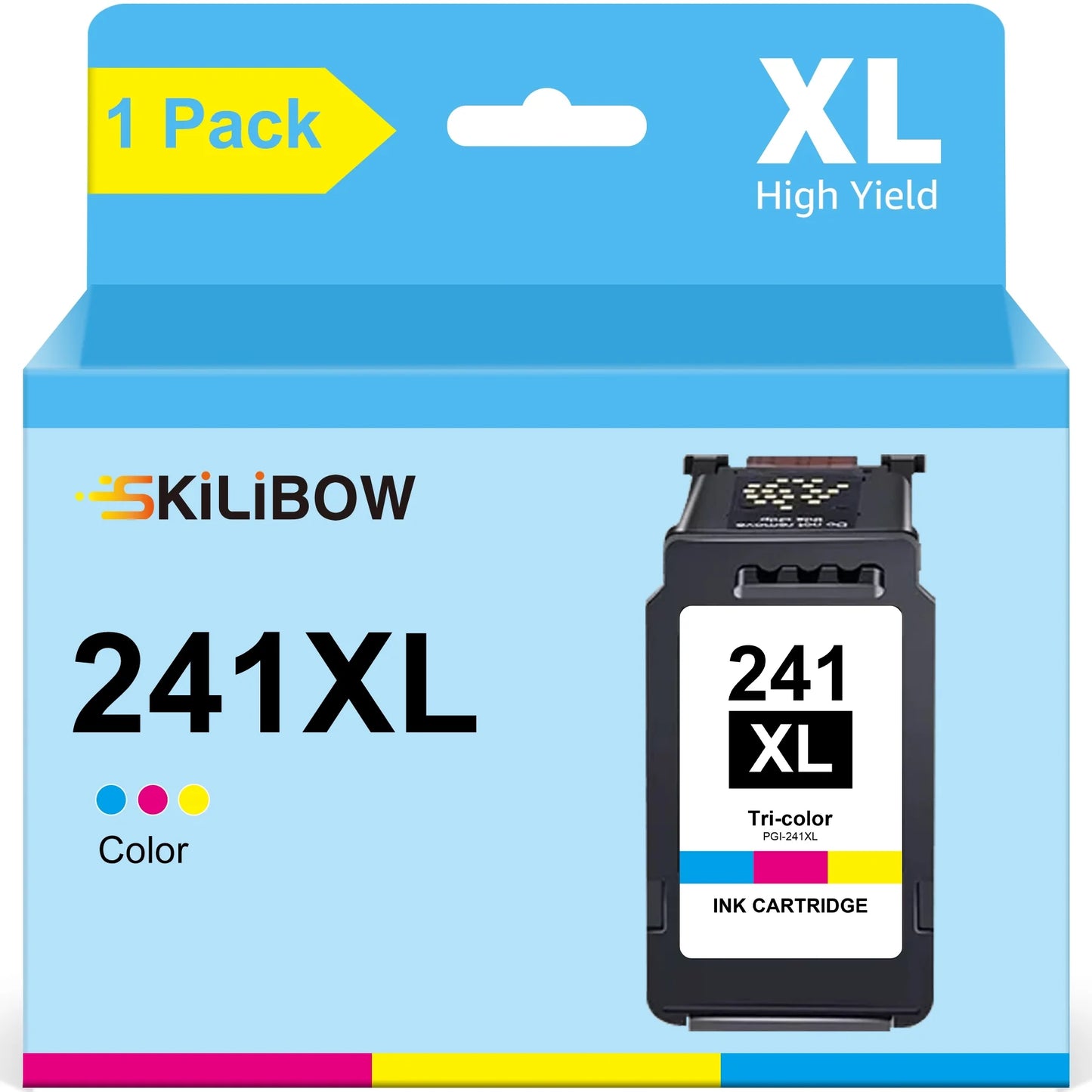 241XL Ink Cartridge for Canon Ink 241 CL-241XL for Canon PIXMA MG3620 MG3520 MX452 MX532 MX472 MX512 Printer (1 Tri-Color)