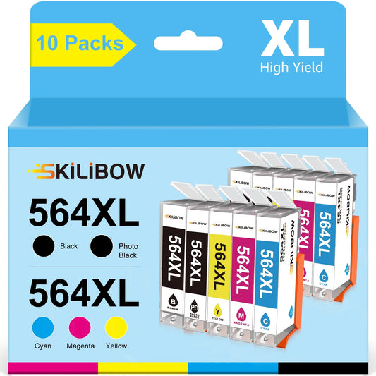 564XL Ink Cartridges Replacement for 564 XL Combo Pack - Fits Photosmart 5520 6520 7510 7520 DeskJet 3520 Premium C309A C410A Printer (4BK/2C/2M/2Y)