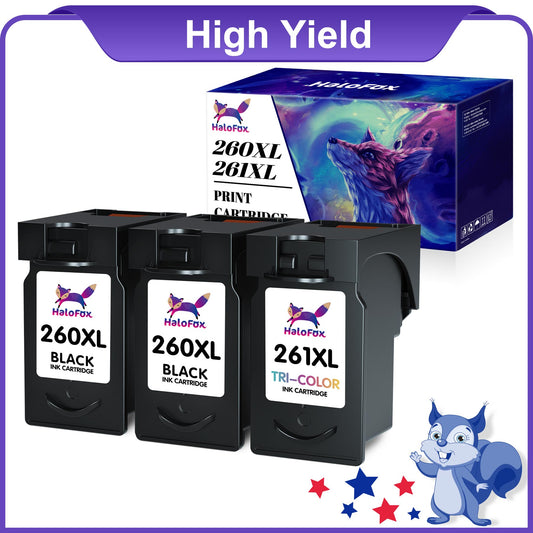 261XL Remanufactured Printer Ink (2 Black 1 Tri-Color)