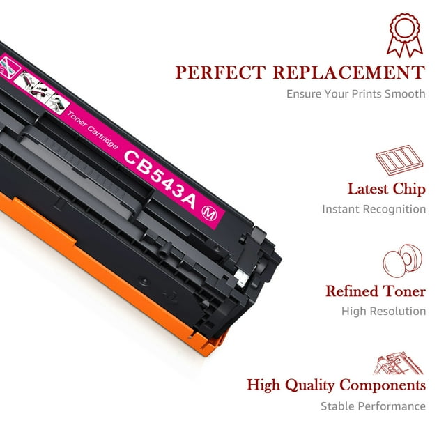 125A Compatible Toner Cartridge Replacement for HP 125A CB540A CB541A CB542A CB543A Color Laserjet CM1312 MFP CM1312nfi CP1215 CP1515n CP1518ni Printer (Black, Cyan, Yellow, Magenta, 4-Pack)