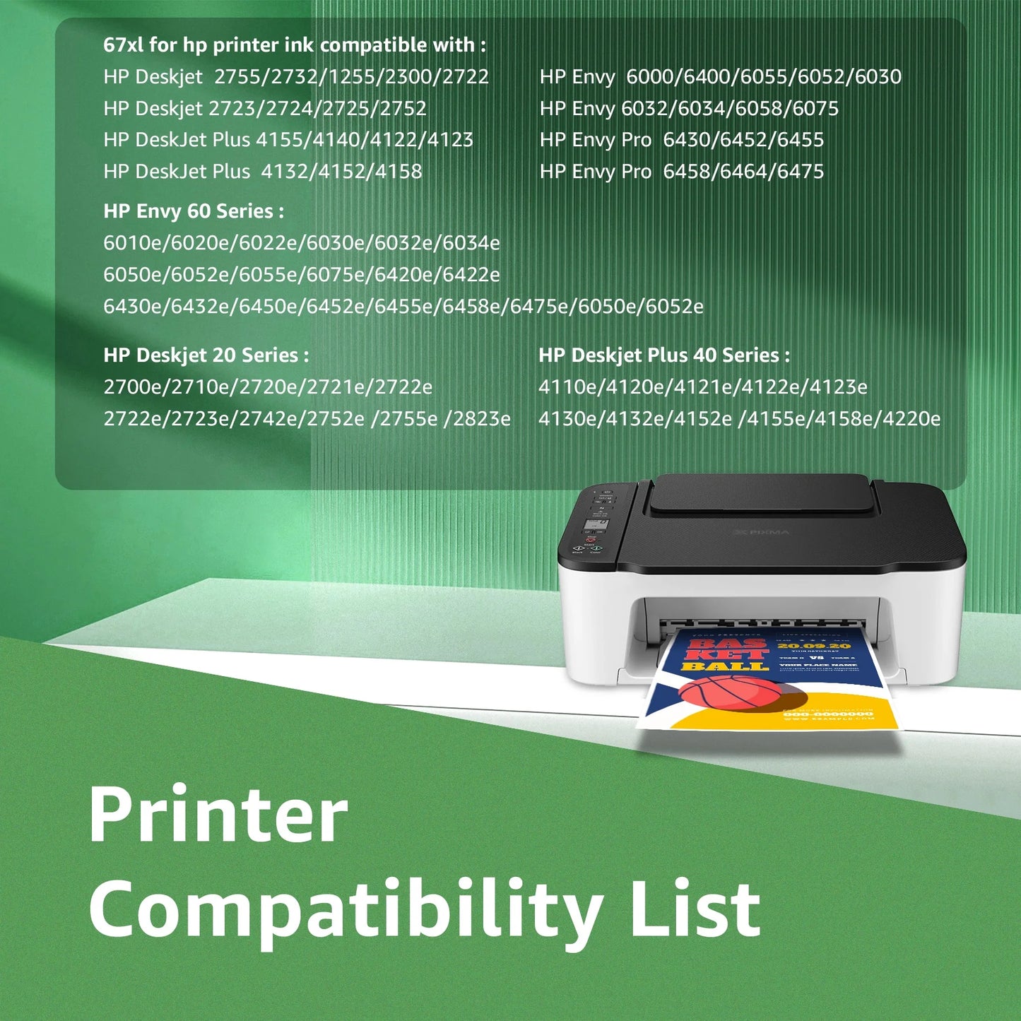 67 Ink Cartridge Color Compatible with HP(1 x Tri-Color)