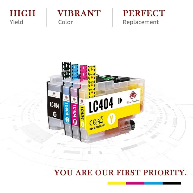 LC404 Ink LC 404 Brother LC404 Ink Cartridge  Cartridges for Brother MFC-J1205W MFC-J1215W MFC-J1205W XL Printer 4 Pack