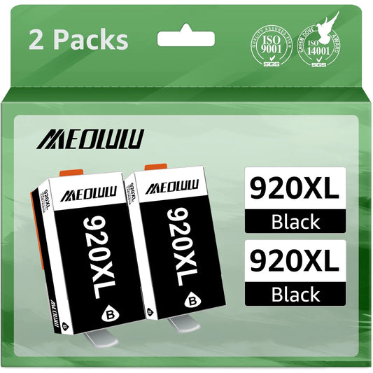 920XL Compatible Black Ink Cartridges Replaccement for HP (2 Black)