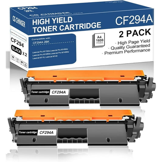 94A CF294A Toner Cartridges Replacement for HP 94A CF294A 94X CF294X for HP Laserjet Pro MFP M148dw M148fdw M118dw M118 M148 M149 M149Fdw Printer (Black, 2-Pack)