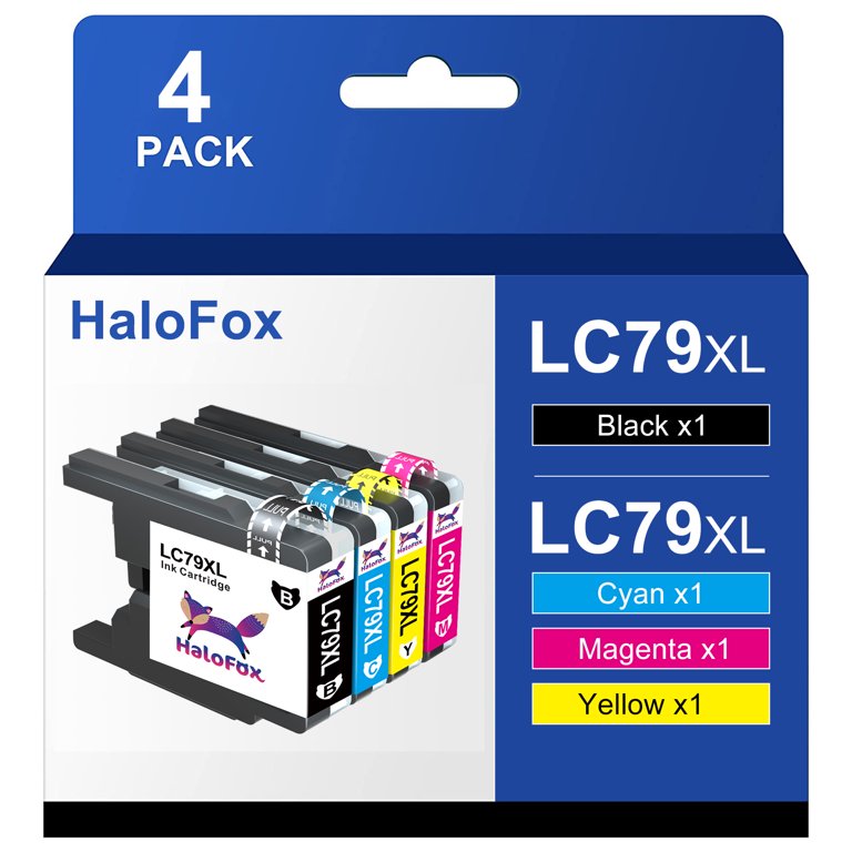 LC75XL Ink Cartridge for Brother(1 Black, 1 Cyan, 1 Magenta, 1 Yellow)