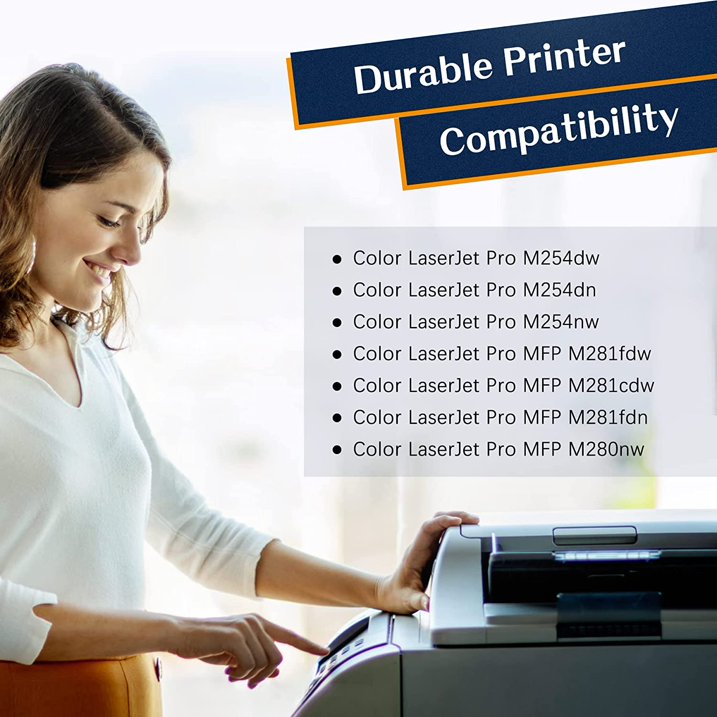 💥【Double A Page Yield】💥202X Toner Cartridge Replacement for HP 202X Toner CF500X Compatible with Color Pro MFP M281fdw M254dw M281cdw M254nw M281fdn M254 M281 Printer (Black Cyan Magenta Yellow)