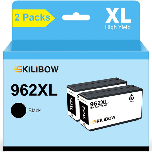 962XL Black Ink Cartridge Compatible with HP (2 pack)