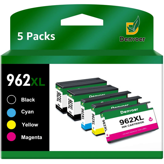 962XL Ink Cartridges for HP 962 Ink for HP 5 Pack- Black,Cyan,Magenta,Yellow