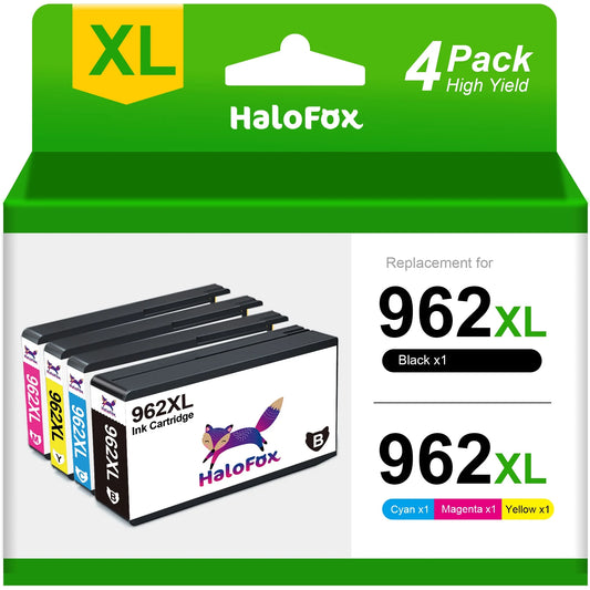 962XL Ink Cartridges for HP 962 XL OfficeJet Pro 9015  9025 9020 9010 9018 9012 9026 9019 9014 9027 (Black, Cyan, Magenta, Yellow) 4 Pack