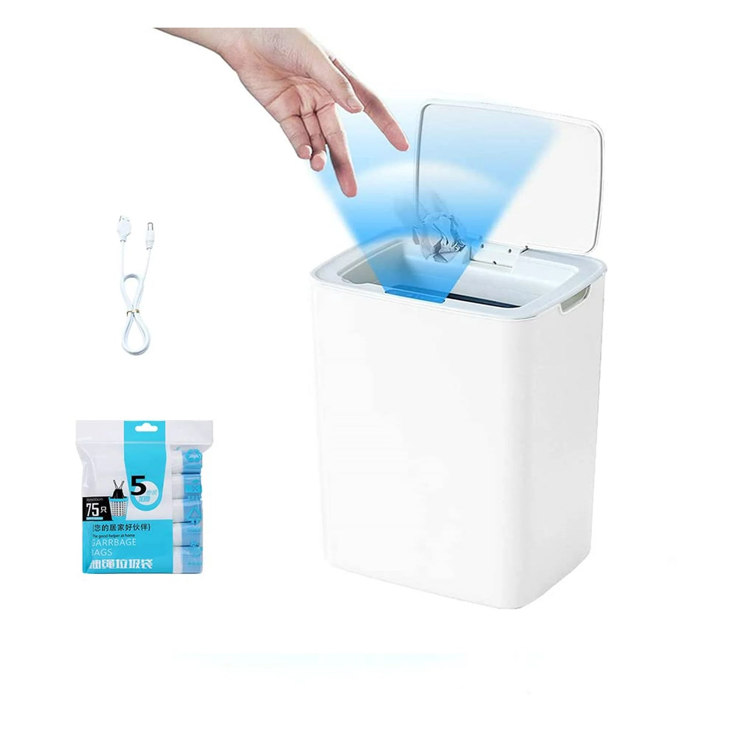 Bathroom Trash Can 3.4 Gallon Automatic Motion Sensor