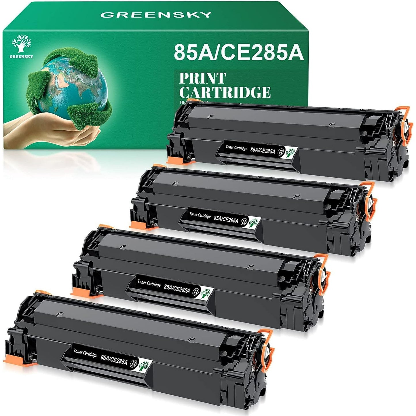 CE285A 85A Toner Cartridge GREENSKY Toner Cartridge Replacement for HP 85A HP85A CE285A 35A CB435A 36A CB436A for HP Laserjet P1102W P1109W P1005 P1006 M1212NF M1217NFW Printers (Black, 4-Packs)