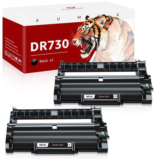 DR730 DR-730 Drum Unit Compatible with Brother (2 Pack, Black, No Toner)