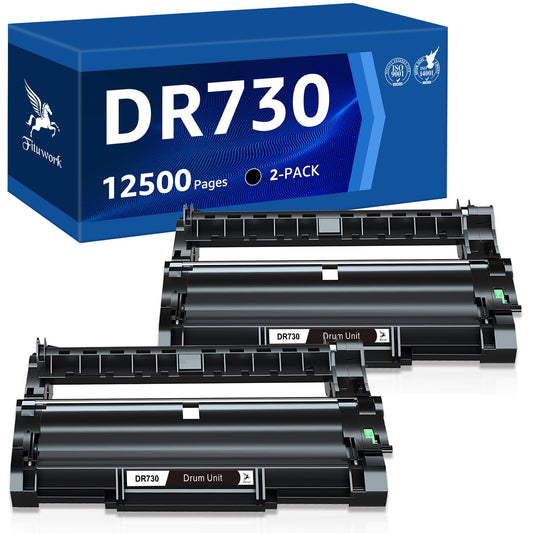 DR730 Drum Unit Compatible with Brother 730 Drum(2 Black Pack, No Toner)