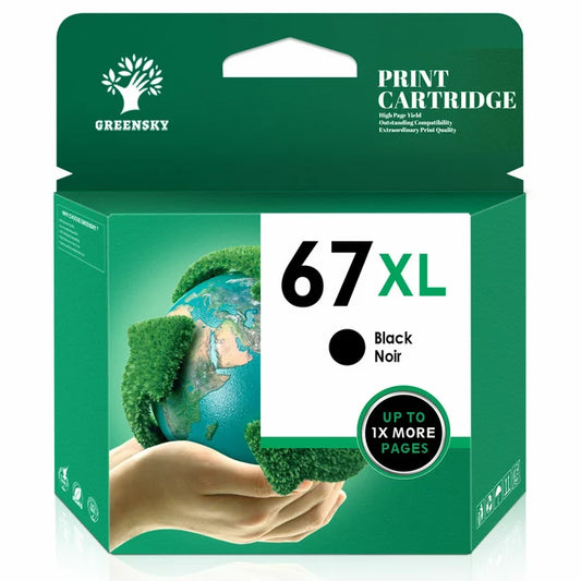 Greensky Printer Ink 67XL Replacement for HP(1 Pack)