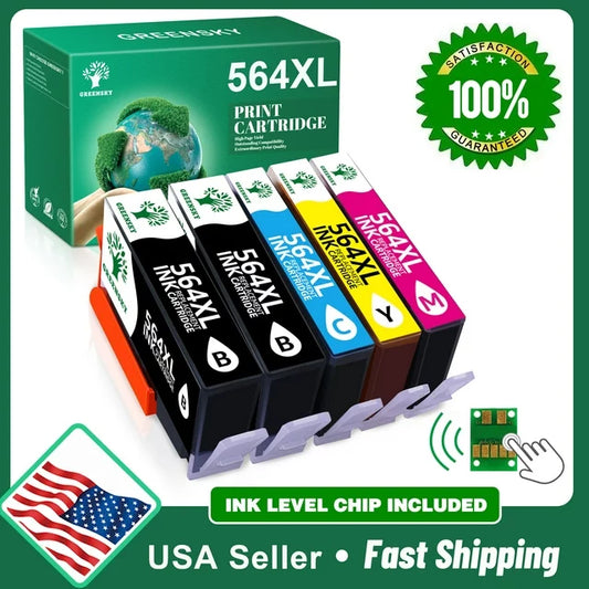 Greensky XL 564 Ink Cartridge Replacement for HP(Black Cyan Magenta Yellow,5Pcs)