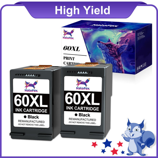 60XL 60 XL Black Ink Cartridge (2 Pack)