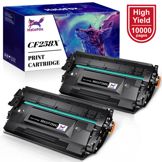 58X CF258X Black Toner cartridge With Chip (Black, 2 Pack)