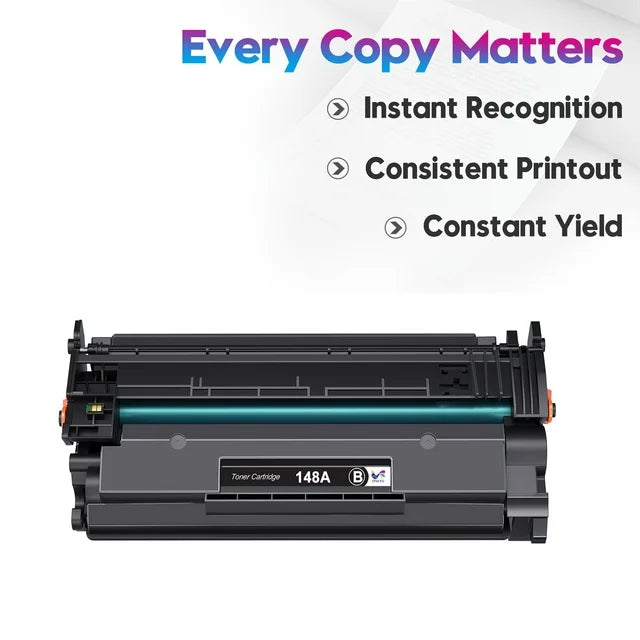 148A Black Toner Cartridge High Yield (with Chip, 3000 Pages) Replacement for HP Printer (1 Black)