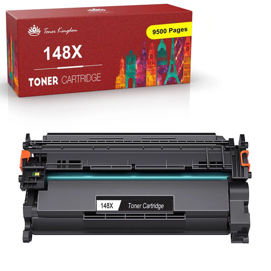 【With Chip Large Capacity】148X 148A Toner Cartridge Black High Yield 1 Pack Compatible Replacement for HP