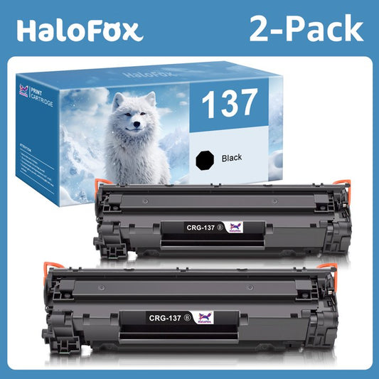 Halofox 137 Toner Cartridge CRG-137 toner cartridges 2-Pack for Canon 137 CRG-137 Used with imageCLASS MF216n MF220 MF230 MF232w MF236n MF242dw MF244dw MF247dw MF249dw MF642cdw D570 Printer Ink Black