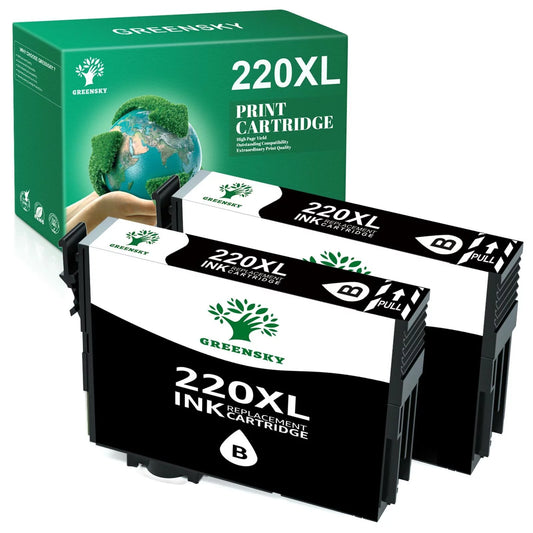 220XL Ink Cartridges Replacement for Epson 220 XL（2 Black ）