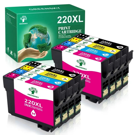 220XL Ink Cartridges Replacement for Epson（ Black Cyan Magenta Yellow 10 Pack）