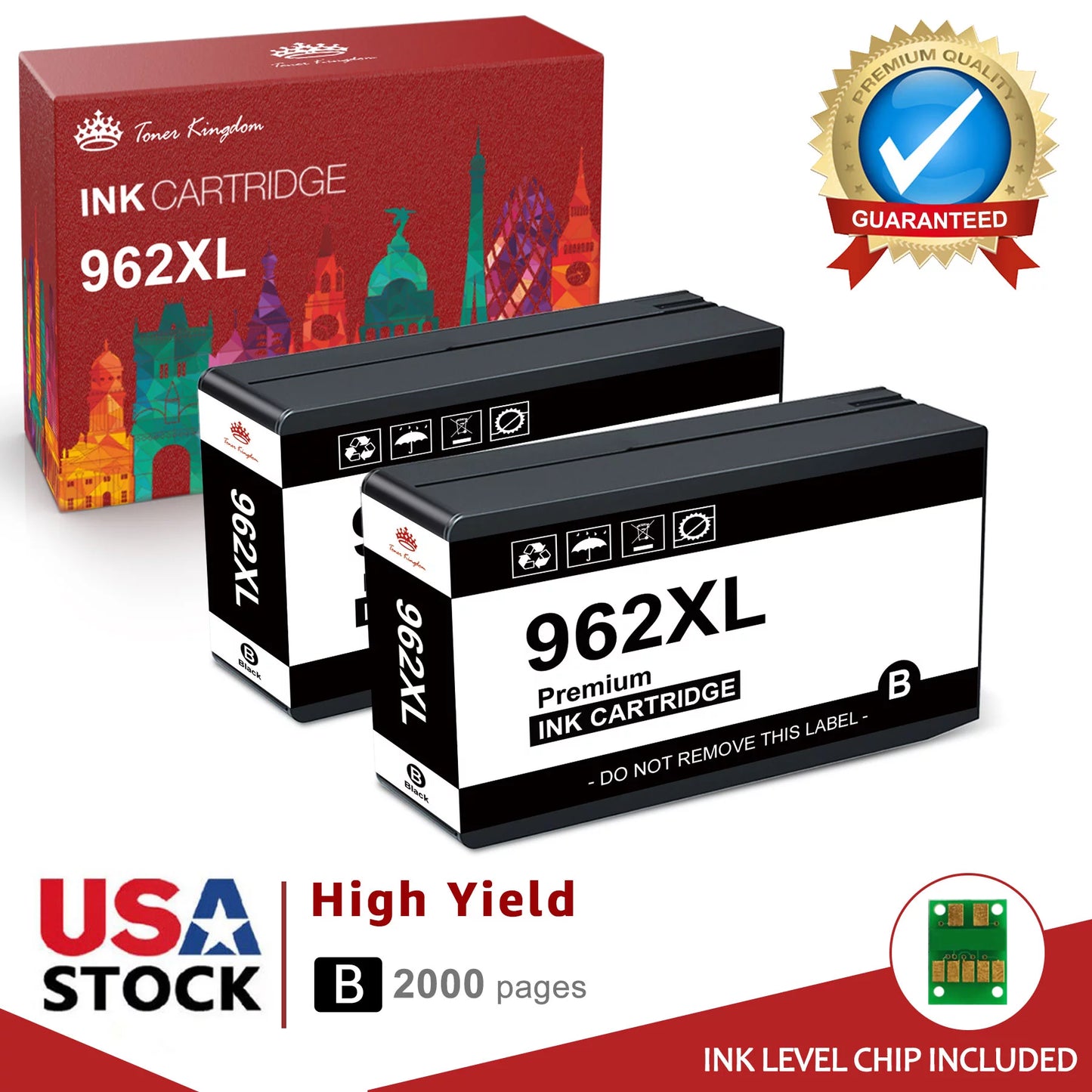 High Yield 962 XL Ink Replacement for HP Ink(2-Pack)