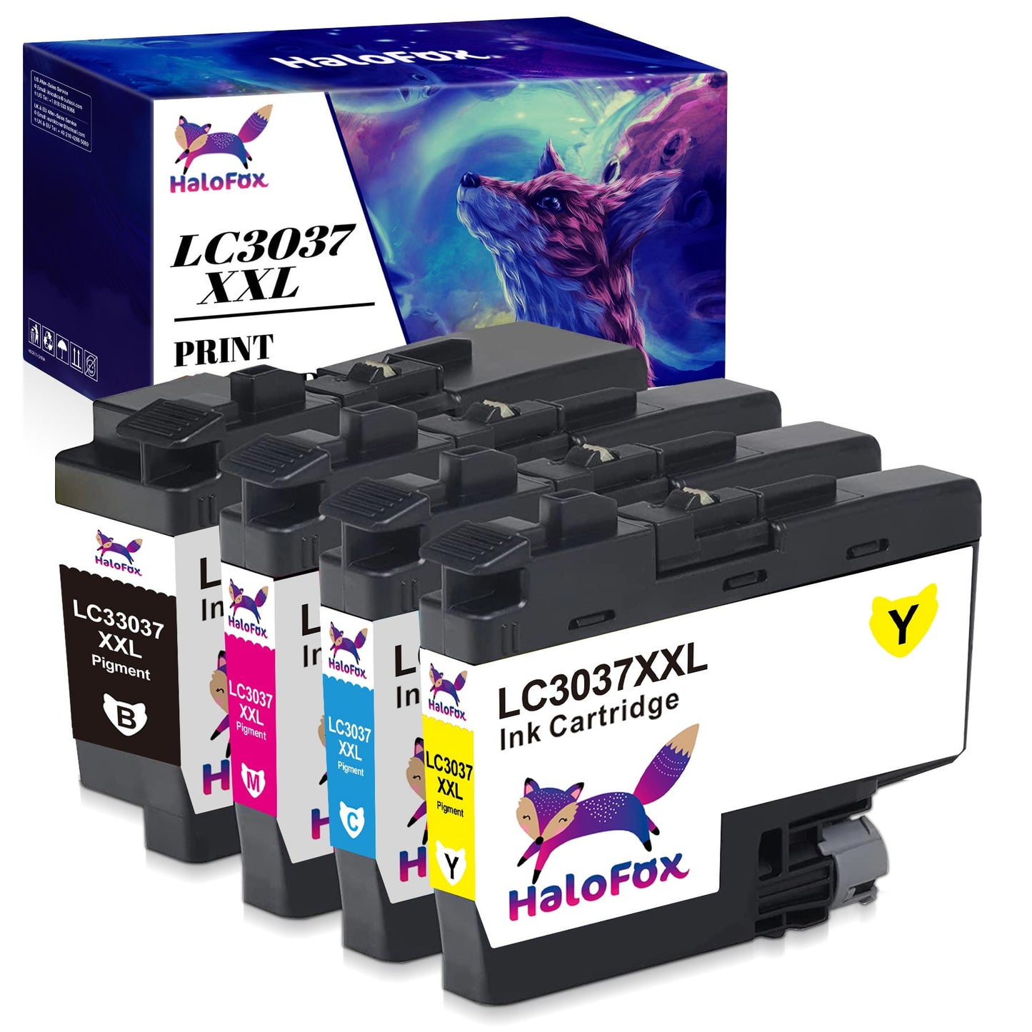 LC3037XXL LC-3037XXL Ink Cartridges High-Yield Replacement for Brother LC 3037 XXL LC-3037XXL LC3037BK for Brother MFC-J6945DW MFC-J6545DW MFC-J5845DW MFC-J5945DW (Black Cyan Yellow Magenta, 4 Packs)