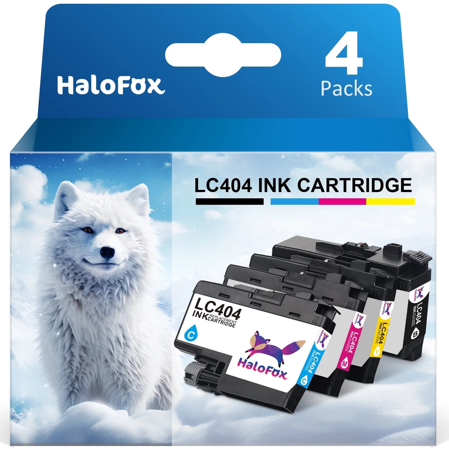 LC404 Ink Cartridges Replacement for Brother (High Yield, 4 Pack)