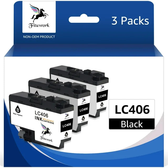 LC406 LC 406 Black Ink Cartridges for Brother(3 Black)