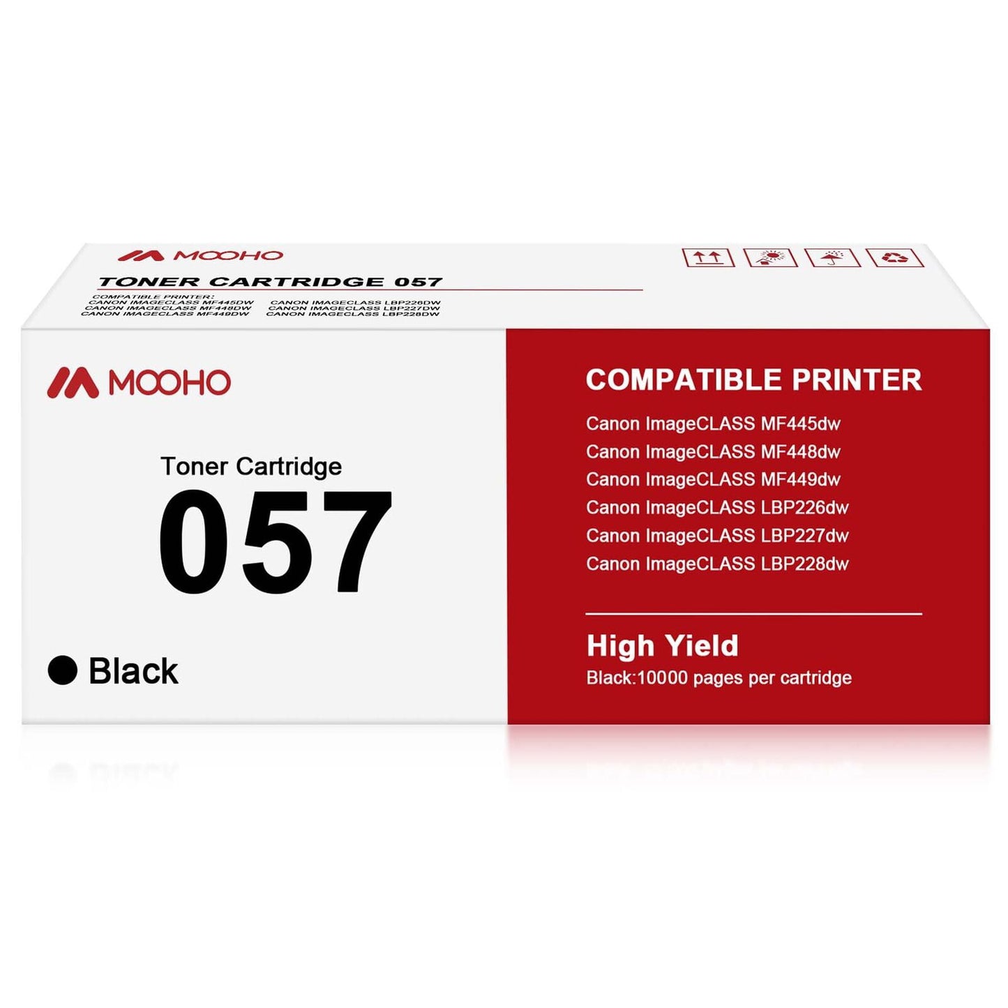 MOOHO 057H 057 High Yield Black Toner Cartridge 1-pack Black Toner High Yield Printer for Canon 057 Toner Cartridge for MF445dw MF448dw MF449dw LBP226dw LBP227dw LBP228dw MF445 Printer(Black, 1 Pack)