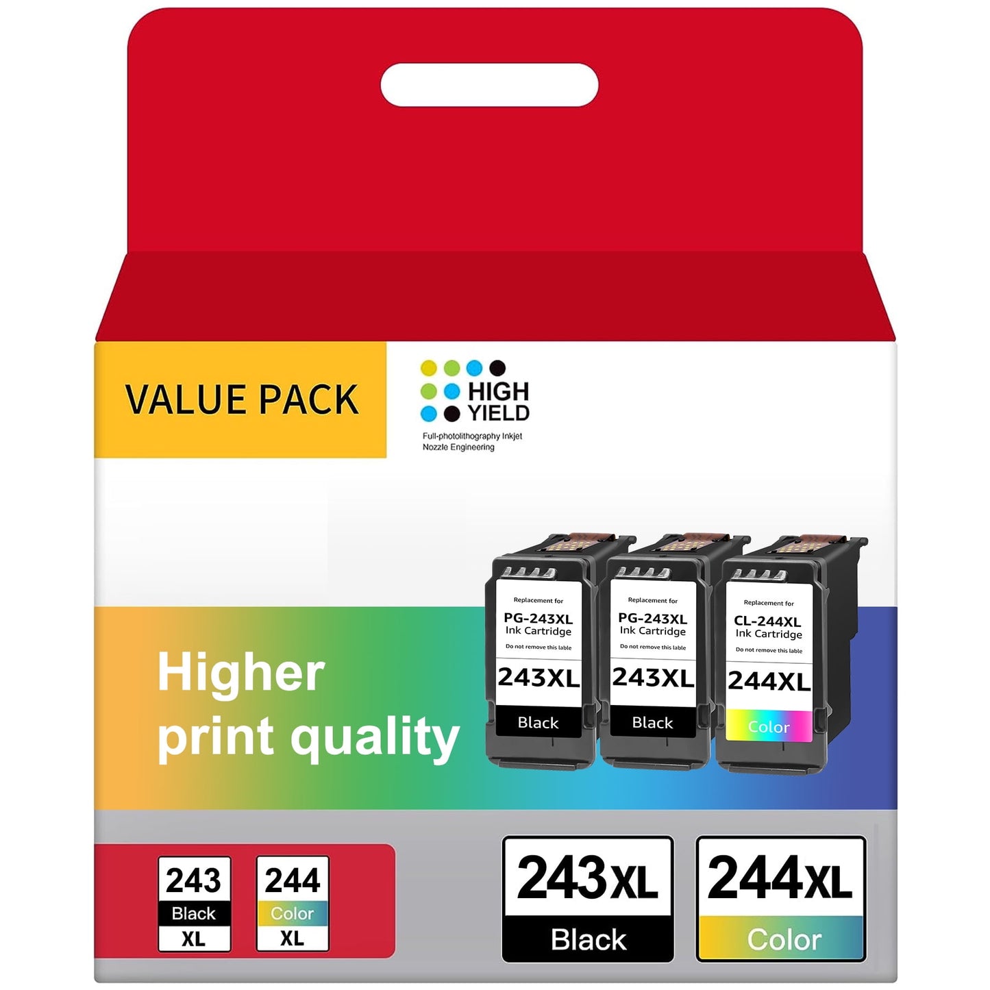 PG-243 CL-244 Tonerkingdom Compatible Canon PG-243 Black Ink Cartridge Compatible to iP2820 MX492, MG2420, MG2520, MG2920, MG2922, MG2924 MG3020, MG2525, TS3120, TS302, TS202 and TR4520