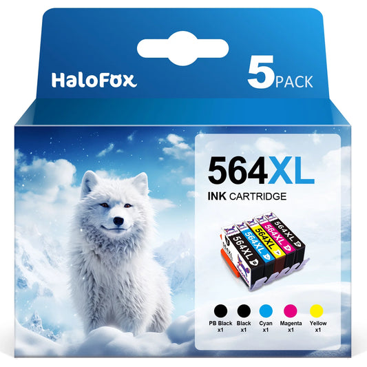 Replacement HP 564XL 564 XL Ink Cartridge Use with DeskJet 3520 3522 Officejet 4620 Photosmart 5520 6510 6515 6520 7520 7525 D7560 Printer(Include Photo Black)