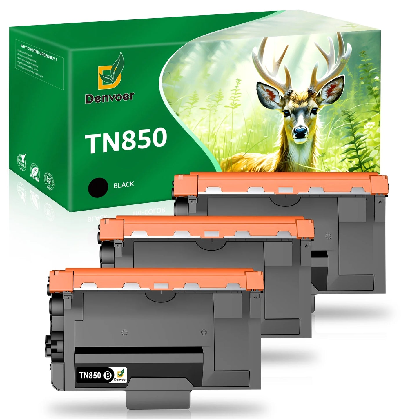 TN 850 Toner Cartridge Replacement for Brother(Black, 3-Pack)