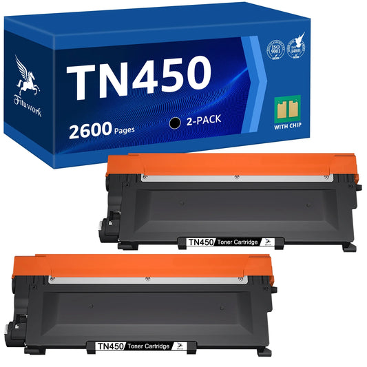 TN450 (2 Black) High Yield Compatible Toner Cartridge Replacement for Brother