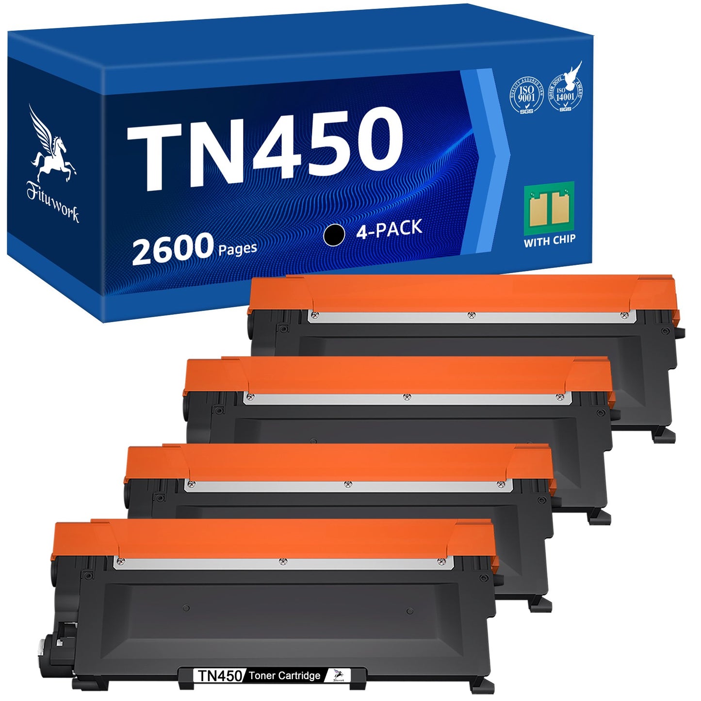 TN450 (4 Black) High Yield Compatible Toner Cartridge Replacement for Brother