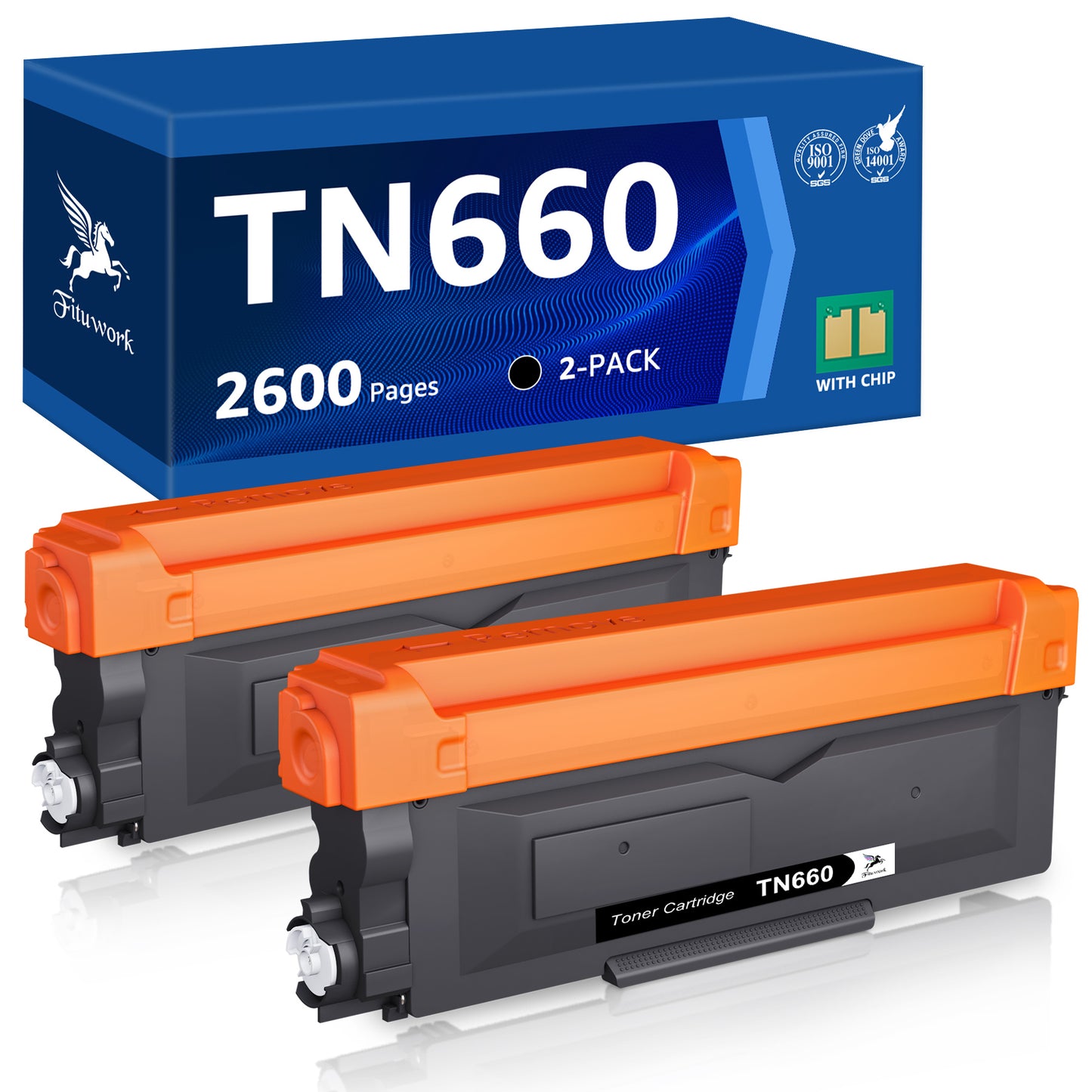 TN660 TN630 Toner Cartridge Compatible for Brother TN660 TN-660 TN-630 HL-L2300D HL-L2380DW HL-L2320D HL-L2340DW MFC-L2700DW MFC-L2740DW DCP-L2540DW Printer (Black, 2-Pack)