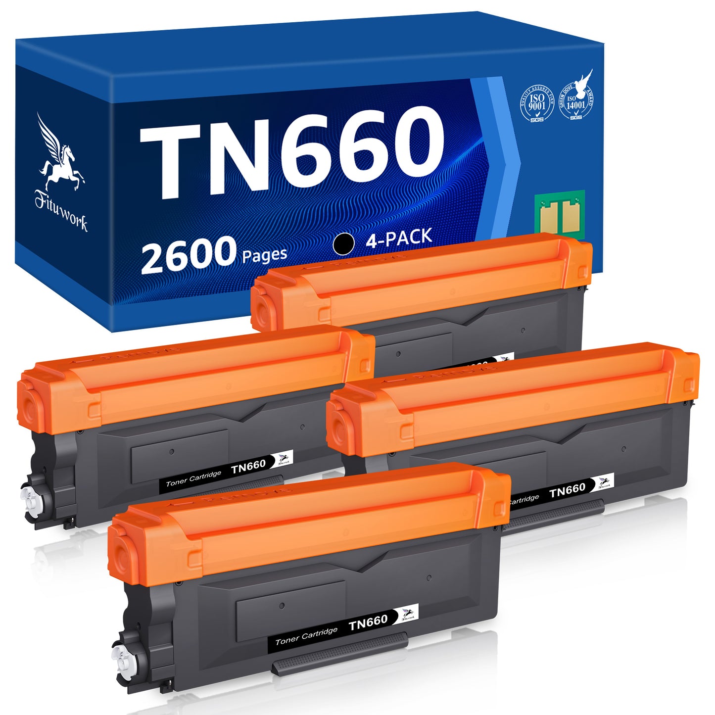 TN660 TN630 Toner Cartridge Compatible for Brother TN660 TN-660 TN-630 HL-L2300D HL-L2380DW HL-L2320D HL-L2340DW MFC-L2700DW MFC-L2740DW DCP-L2540DW Printer (Black, 4-Pack)