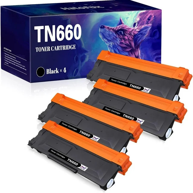 TN660 HaloFox Brother TN660 Toner Cartridge,4 Black, High Yield