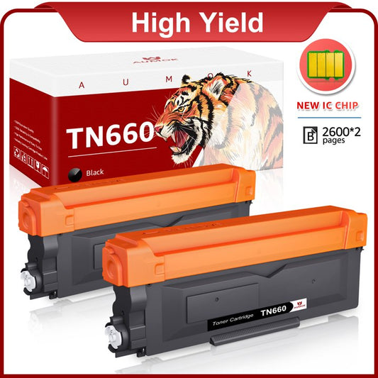 TN660 TN 660 Toner Cartridge TN630 TN 630 Toner Cartridge Replacement for Brother MFC-L2700DW MFC-L2740DW HL-L2320D HL-L2340DW HL-L2380DW DCP-L2540DW High Yield Printer Ink (Black, 2-Pack)