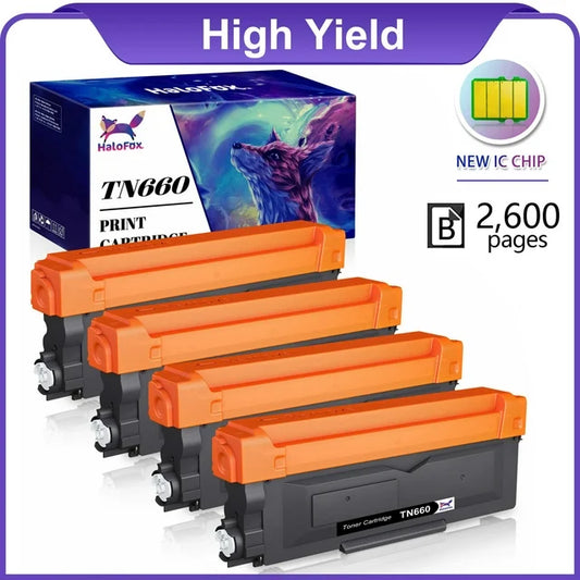 TN660 Toner Cartridge Compatible for Brother TN-660(4-Pack, Black)