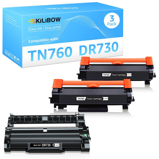 TN760 TN730 Toner Cartridge DR730 Drum( 2 Toner and 1 Drum )